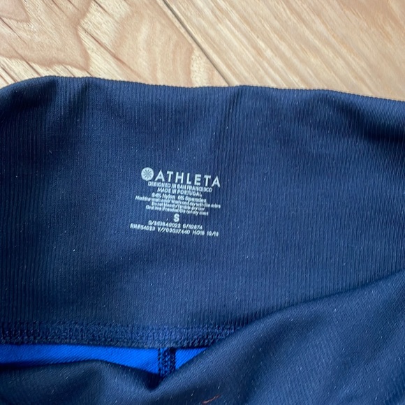 Athleta Blue Flurry Color-block Legging/Base layer tight size Small - Picture 4 of 7